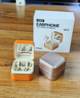 Écouteurs sans fil non occlusifs à clipser pour V6.0 avec affichage numérique, commande tactile, audio ouvert, étui de voyage miroir