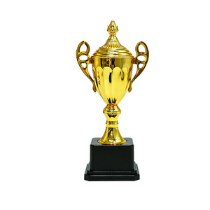 Trofeo de metal personalizado para competiciones deportivas, baloncesto, fútbol, premios estudiantiles, chapado en oro con base - Product Image 1
