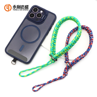 Sangle de poignet réglable pour appareil photo, tressée à la main, durable, couleur unie arc-en-ciel, avec cordon porte-bouteille et porte-clés, personnalisable avec votre logo