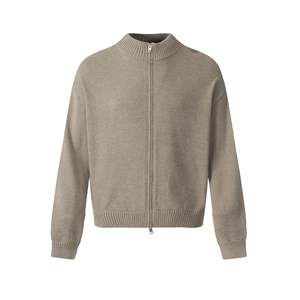 Vente en gros Automne Hiver Hommes Pull en coton lourd uni à demi-zip Tricoté pour le travail et les loisirs - Product Image 1