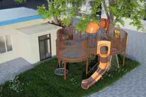 Ensemble de glissades d'escalade en plastique <span class=keywords><strong>pour</strong></span> aire de jeux extérieure multifonctionnelle personnalisée <span class=keywords><strong>pour</strong></span> enfants, construction de haute qualité, capacité de 8 enfants - Product Image 5