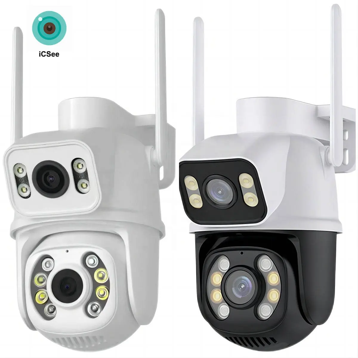 Jortan 6mp 8 mp Night Vision Home Security PTZ IP Camera ICSEE APP Dual Lens Screen CCTV Cameras with 128gb sd card