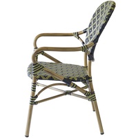 en osier pour patio vert français fauteuils meubles d'extérieur jardin café rotin aluminium salle à manger chaises de bistro
