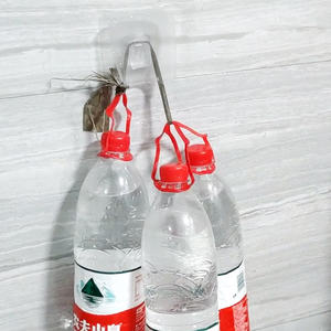 Crochet adhésif mural double face transparent imperméable amovible en plastique solide - Product Image 2