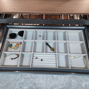 Hộc kéo tủ quần áo bằng nhôm mềm mại, đóng êm, có thể tháo rời, gắn tường, kiểu nhung, phụ kiện tủ quần áo, phần cứng - Product Image 2