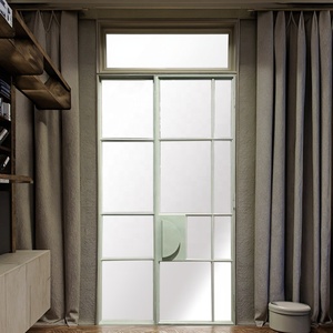 <span class=keywords><strong>Puerta</strong></span> de Hierro Forjado de Estilo Francés Moderno con Ventanas Laterales, Superficie Acabada Resistente al Viento para Entrada de <span class=keywords><strong>Villa</strong></span>, Salón, Uso en Exteriores - Product Image 3