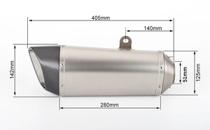ท่อไอเสียรถจักรยานยนต์ขนาด 51 มม. ท่อใหญ่ 405 มม. สแตนเลส คาร์บอนไฟเบอร์ 600 ซีซี สำหรับ Yamaha R1 R6 R3 FZ1N FZ8N ER6N - Product Image 6