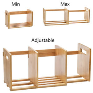 Estantería de escritorio de bambú Organizador de escritorio extensible Estante de libros para suministros de oficina Mesa para el hogar - Product Image 5