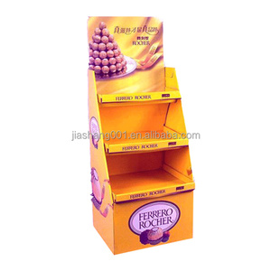 Supermercado centro comercial fácil montaje plano embalado piso de cartón soporte de exhibición estante de papel torre para dulces Chocolate estante de dulces - Product Image 4