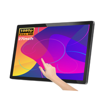 Nuevo Monitor de Pantalla Táctil Capacitiva de 27 Pulgadas, Pantalla IPS 4K, Puertos USB/VGA/DVI, Carcasa Metálica, Uso Comercial