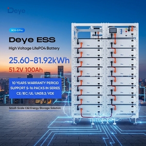 Sistema de Almacenamiento de Energía Modular Escalable Deye BOS-G Pro, Batería LiFePO4 de 51.2V 100Ah, 25.6kWh-81.92kWh, Almacenamiento en Rack HV, ESS BMS para Uso Comercial e Industrial - Product Image 1