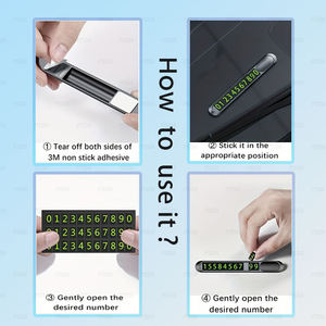 Eonline Carte de stationnement temporaire lumineuse pour voiture Autocollants de stationnement automobile Accessoires intérieurs Plaque de signalisation d'arrêt cachée pour numéro de téléphone - Product Image 4