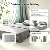 Ensemble de housse de couette en bambou 100% biologique et écologique 300TC pour lit queen size, toutes saisons