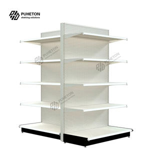 Rak Supermarket gaya Amerika tugas berat, rak ritel tegak dua sisi, rak Supermarket metalik - Product Image 5