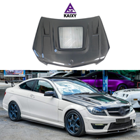 Capot en fibre de carbone de style transparent pour capot de moteur de voiture Mercedes Benz W204 C63 AMG