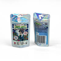 Sachet holographique personnalisé de haute qualité avec fente Euro et fermeture éclair refermable pour l'emballage de bonbons à la mousse de mer