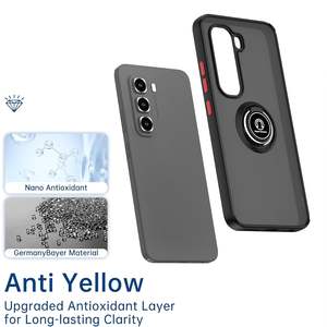 인피닉스 핫 60 50 프로 플러스 4G용 스모크 매트 반투명 휴대폰 케이스, 마그네틱 링 홀더 백 커버 - Product Image 4