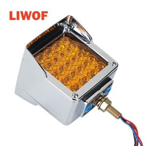 더블 페이스 트럭 <span class=keywords><strong>LED</strong></span> 받침대 라이트 | 트레일러 및 세미용 39 <span class=keywords><strong>LED</strong></span> 앰버/레드 펜더 마운트 방향 지시등 및 테일 램프 - Product Image 1