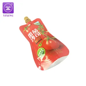 Kemasan Yixing Isi Suhu Tinggi Kantong Botol Cerat Saus Tomat Berbentuk Khusus