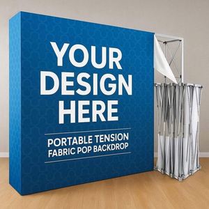 Stand d'exposition pliable et portable en aluminium avec toile tendue pour salon professionnel 3x3/10x10ft – Impression par sublimation - Product Image 1