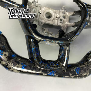 <span class=keywords><strong>พวงมาลัย</strong></span>คาร์บอนไฟเบอร์ฟอร์จแบบกำหนดเองสำหรับ Honda Civic รุ่นที่ 11 และ CR-V ปี 2021-2024 พร้อมหุ้มหนังเจาะรูสีน้ำเงิน - Product Image 5