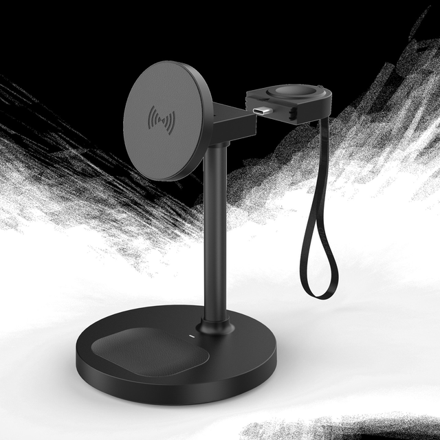 2022 New Arrival: 15W Metal Round 3 in 1 Magnetic Wireless Charger Fast, Magnetic Charging for Phone, Earphones, and IWatch