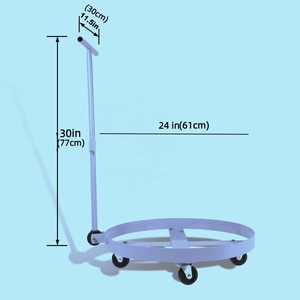 Carro de tambor de barril multiusos personalizable OEM cuatro ruedas Carro de plataforma camión <span class=keywords><strong>Dolly</strong></span> con mango ajustable superventas del Reino Unido - Product Image 5