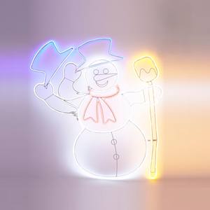 Decoración de Muñeco de Nieve Luminoso de Neón con Movimiento, 83 cm de Alto - Product Image 1