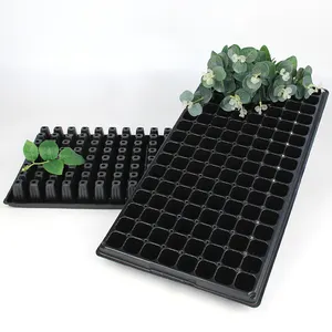 Black Plastic Seed Starter Tray Plant Growth Germination Seedling Tray 128 Holes
