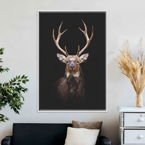 Elegant Deer Photography <b>Canvas</b> Print - Modern Animal Home Decor,WHITE <b>FRAMED</b> <b>CANVAS</b> - Product Image 3