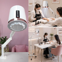 Extracteur de poussière professionnel 2-en-1 pour ongles, système de collecte de poussière sur pied ou à fixation de bureau avec bras réglable et forte aspiration