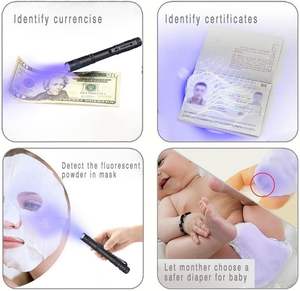 Linterna LED UV de bolsillo de 3W 365nm <span class=keywords><strong>con</strong></span> filtro negro, <span class=keywords><strong>luz</strong></span> de pluma negra portátil para detector de orina de dinero para mascotas - Product Image 4