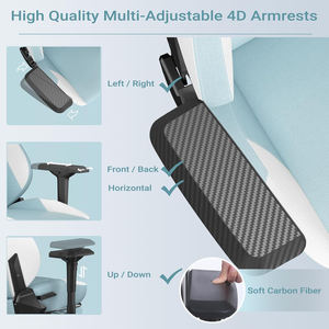 Silla de Juego Ergonómica de Tela AJUNION con Reposapiés, Silla de Oficina con Respaldo Alto Estilo Racing, Silla de Juego Ajustable en Altura para Adultos - Product Image 5