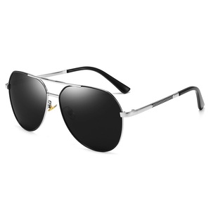 New Mans óculos polarizados Metal Double Beam Frog Mirror Ultra Wide <span class=keywords><strong>Lens</strong></span> Men's Driving Óculos de sol para pessoas gordas - Product Image 5