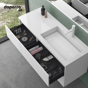 <span class=keywords><strong>Mobile</strong></span> <span class=keywords><strong>Bagno</strong></span> Sospeso Modulare Doporro Tedesco in Pietra Artificiale con Finitura Lucida e Design Divisibile - Product Image 3