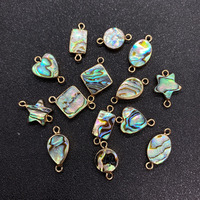 2025 nouveau pendentif d'ormeau en coquille naturelle mignon en forme de coeur goutte-étoile connecteur Double trou à cinq branches pour bijoux à bricoler soi-même