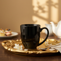 Tasses à café brillantes en céramique personnalisées avec logo pour promotion de marque, fabricant de mugs en porcelaine, 15-16 oz, vente en gros