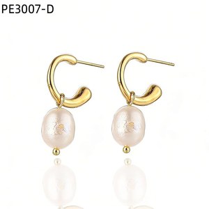 Pendientes Amy Amy Fashion con baño de plata y perlas de imitación, joyería de fiesta para mujer PE3007 - Product Image 3