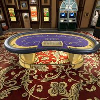 QINLONG luxe Texas Poker Table en acier inoxydable LED électronique Baccarat Mahjong personnalisable Casino fournitures de jeu