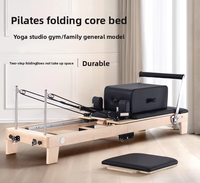 Ensemble de cinq pièces pour Pilates : Reformer pliable, lit de base, échelle de studio, baril, marchepied stable, chaise de yoga pour femmes, en chêne et érable, grande taille