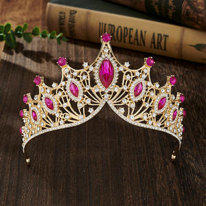 Vintage Royal Barok aksesoris rambut pernikahan pengantin putri Ratu kontes kristal mahkota Dan tiara untuk wanita hadiah pesta - Product Image 4