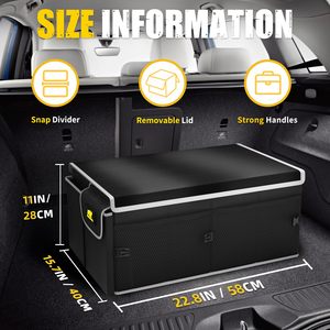 QEEPEI QSP036 poliéster plegable SUV maletero organizador negro con paquete y tapa para viajes familiares - Product Image 2