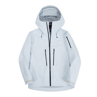 Veste d'extérieur unisexe imperméable coupe-vent respirante fine à coque rigide avec capuche, fermeture éclair, coutures thermosoudées, coupe 3D pour la randonnée