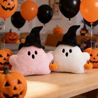 Coussin décoratif fantôme citrouille d'Halloween, super doux, en peluche, rembourrage en coton PP, taille 31cm-50cm, anti-stress, amusant