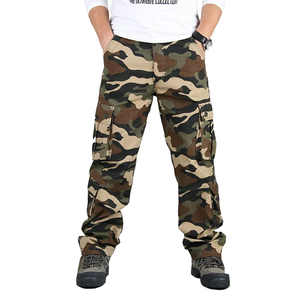 High Quality Custom Logo Men's <strong>Camo</strong> <strong>Cargo</strong> Pant Lightweight Canvas Multi-Pocket Camouflage Straight Fit <strong>Trousers</strong> Casual Style - Product Image 1