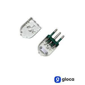 Gloca Lot de 5 prises volantes 10A 2P+T blanches, norme italienne 250V AC, prise mâle - Product Image 4