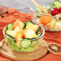 Modern Design Polished Thickened Glass Lightweight Large Bowl Heat-Resistant Disposable Tableware Fruit Salad Soup Instant