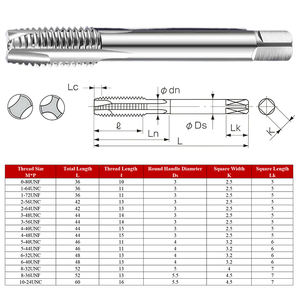 Tarauds pour machines en acier rapide avec revêtement en étain, pour un filetage efficace, pointe <span class=keywords><strong>de</strong></span> taraudage unifiée - Product Image 3