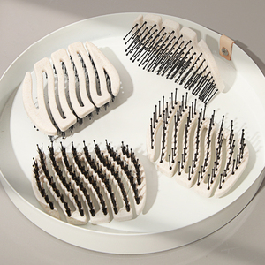 Ensemble de brosses à cheveux en plastique personnalisées, peigne de coiffure pour paume d'ange, peigne à cheveux haut creux, manche en ABS, poils pour massage capillaire - Product Image 4