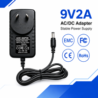 Alimentation à découpage fiable OEM 9V 2A 18W pour moniteur, commutateur réseau, décodeur TV, avec options de broches de prise personnalisées